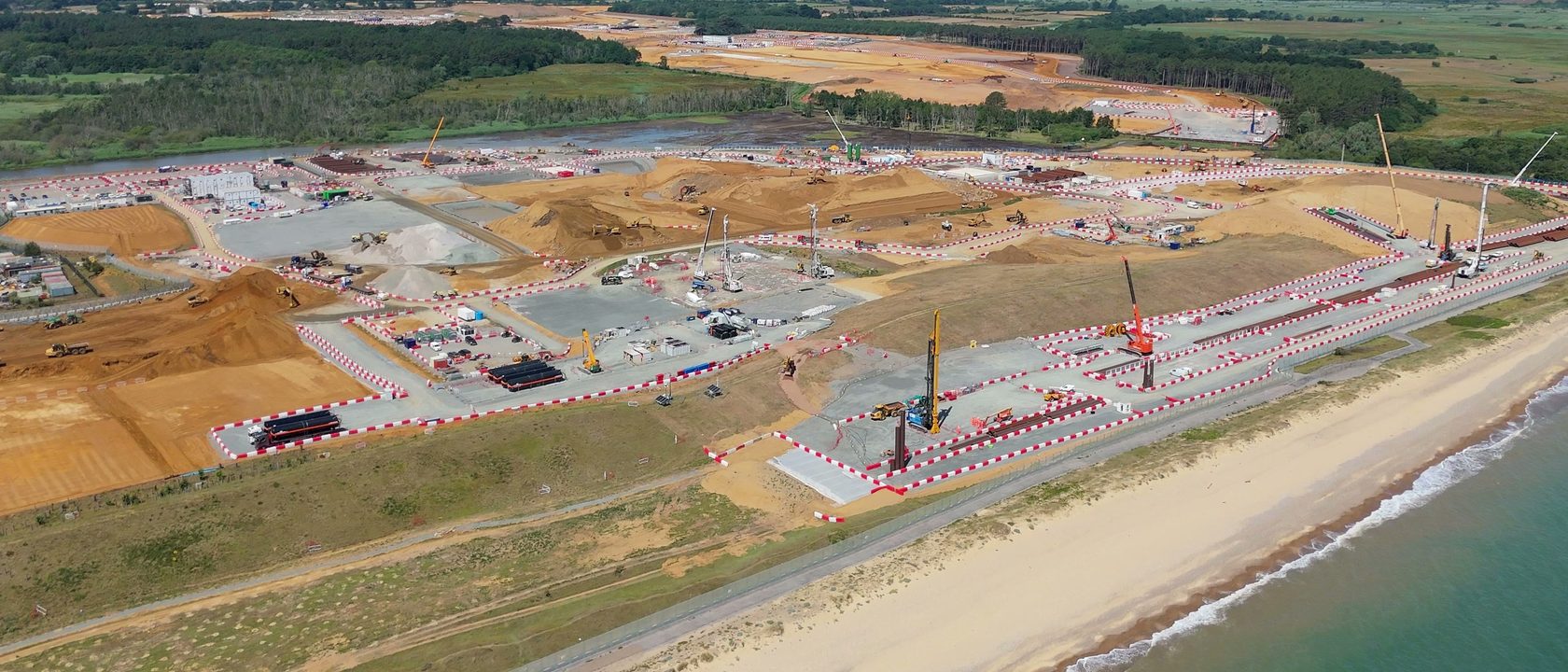 Aerial view of the Sizewell C construction site